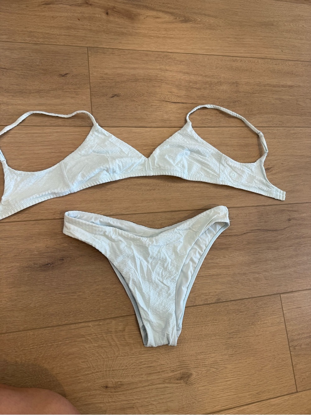 Lululemon Light Blue Seersucker Bikini Set